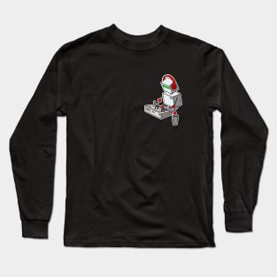 Robot Playing Drum Machine (small print size) Long Sleeve T-Shirt